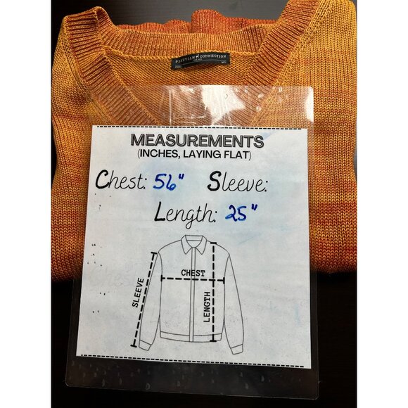 Peruvian Connection Sweater Vest Womens M/L Orange Pima Cotton Knit Oversized - Picture 5 of 7